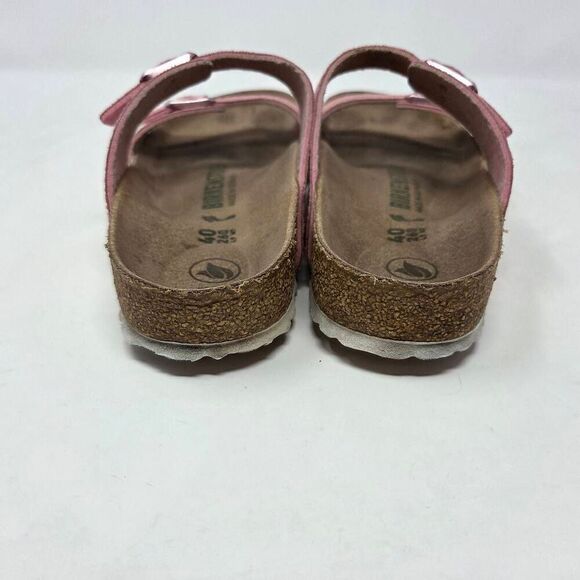 BIRKENSTOCK SYDNEY SHINY SNAKE PRINT PINK SANDALS WOMENS SIZE 9 EU 40 NARROW - Picture 3 of 8